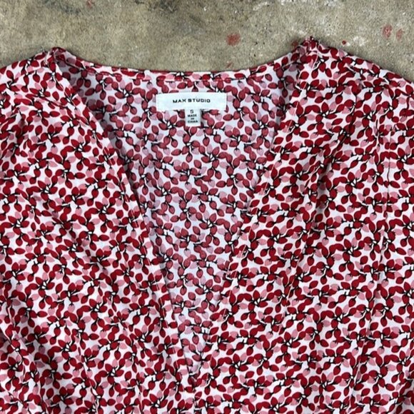 Max Studio patterned pink and Red Women's TopSize: Small - Picture 2 of 6